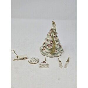 VINTAGE LENOX CHRISTMAS MOMENTS ORNAMENT BUNDLE SET OF 6 TREE MINI SET CLUB